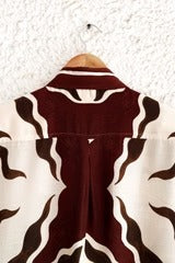 Premium Abstract Brown & Cream Printed Half Sleeve Casual Shirt for Men | Cotton Blend Regular Fit
