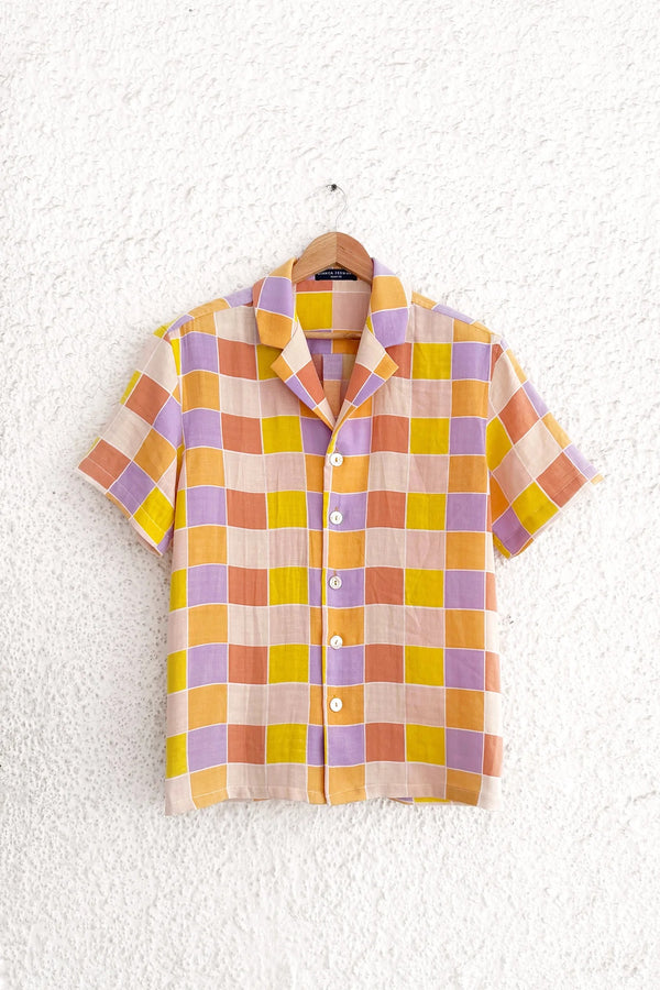 Premium Multicolor Checkered Half Sleeve Casual Shirt for Men | Soft Cotton Blend Regular Fit
